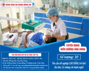 Tuyển dụng ĐIỀU DƯỠNG NHA KHOA: Số lượng 10 người