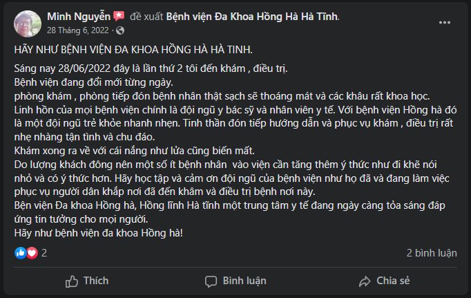 Bệnh Viện đa khoa Hồng Hà chúng tôi luôn giữ vững truyền thống “LƯƠNG Y NHƯ TỪ MẪU” nhiệt huyết hết lòng vì người bệnh.