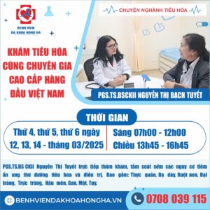 Thông báo lịch làm việc của PGS TS BS CKII Nguyễn Thị Bạch Tuyết